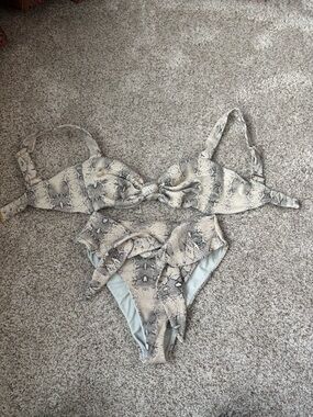 Montce ribbed snake skin bikini